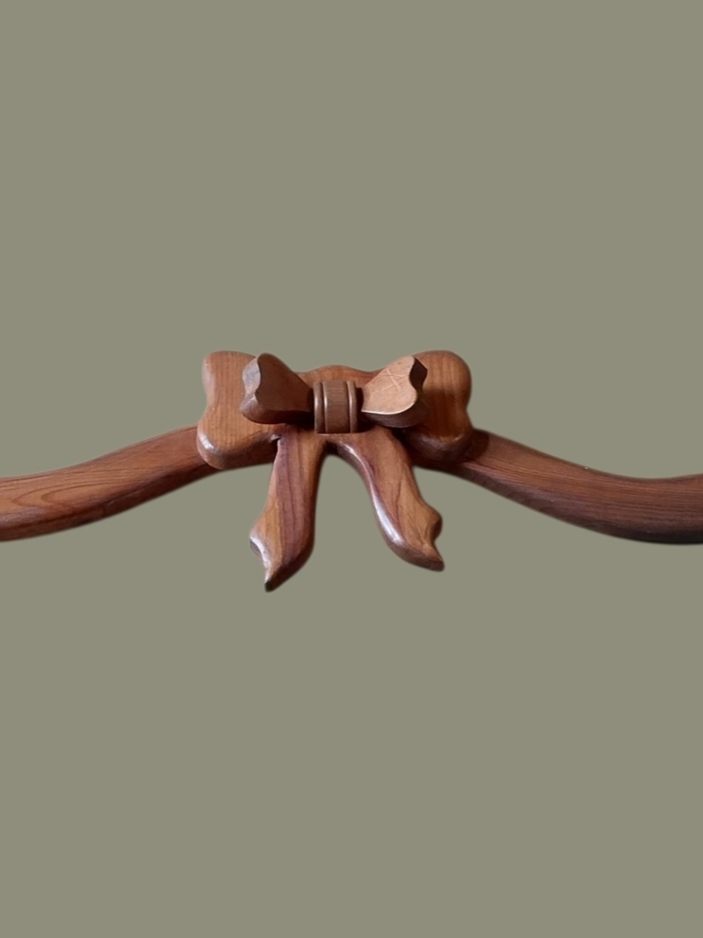 Vintage Wood Bow Cottagecore Wall Over Door Hanging Large 37” Long Farm House